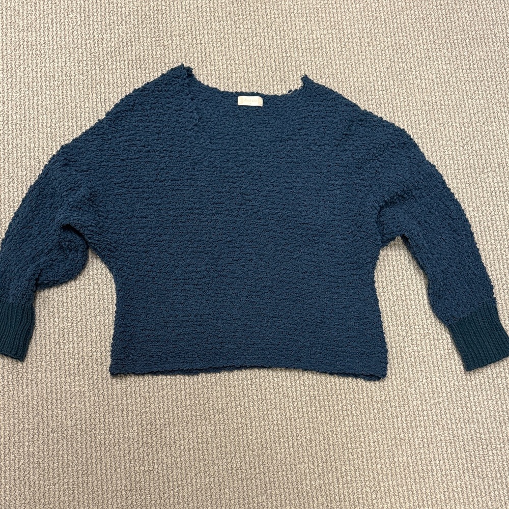 Women's Altar'd State Blue Nubby Textured Sweater, Size Medium - Picture 2 of 10